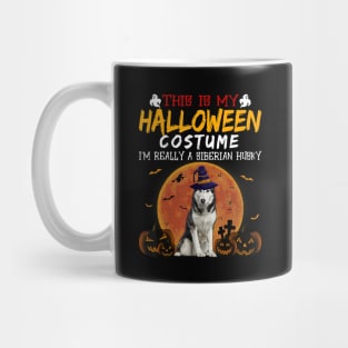 Halloween Vintage Loves Siberian Husky Funny Dog Mom Dad Mug